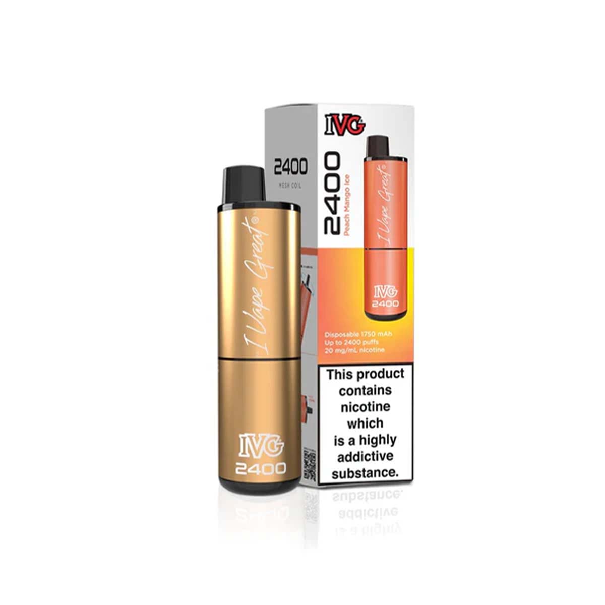Peach Edition Flavour IVG 2400 Vape Pod Kit UK Compliant - Bulk 5 Pack