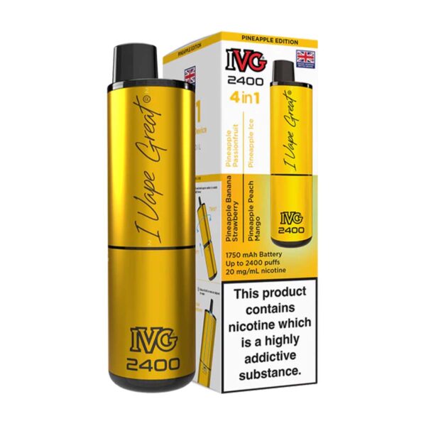 Pineapple Edition Flavour IVG 2400 Vape Pod Kit UK Compliant - Bulk 5 Pack