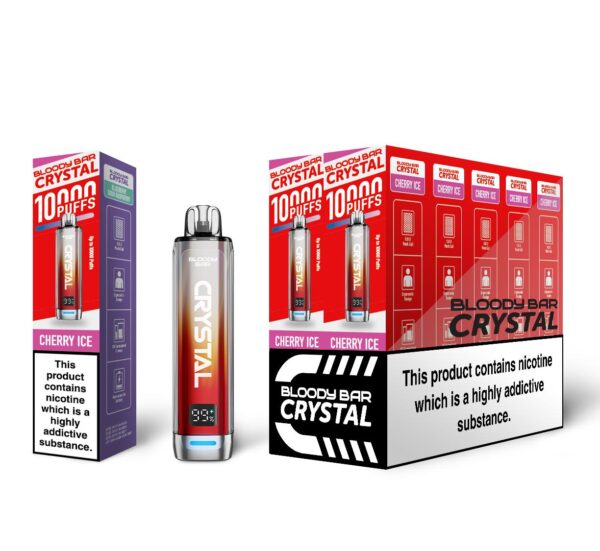 Cherry Ice Bloody Bar Crystal 10K Vape Pod Kit UK Compliant
