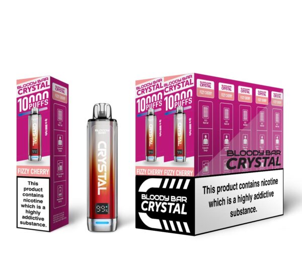 Fizzy Cherry Bloody Bar Crystal 10K Vape Pod Kit UK Compliant
