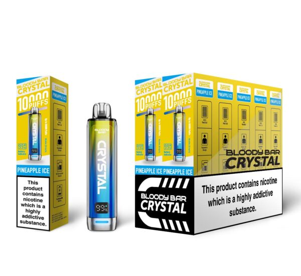 Pineapple Ice Bloody Bar Crystal 10K Vape Pod Kit UK Compliant