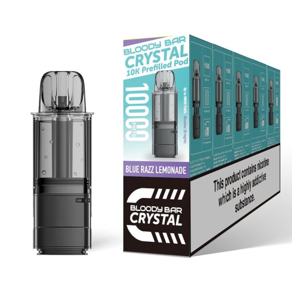 Blue Razz Lemonade - Bloody Bar Crystal 10K Vape Pod Replacements Prefilled Refills