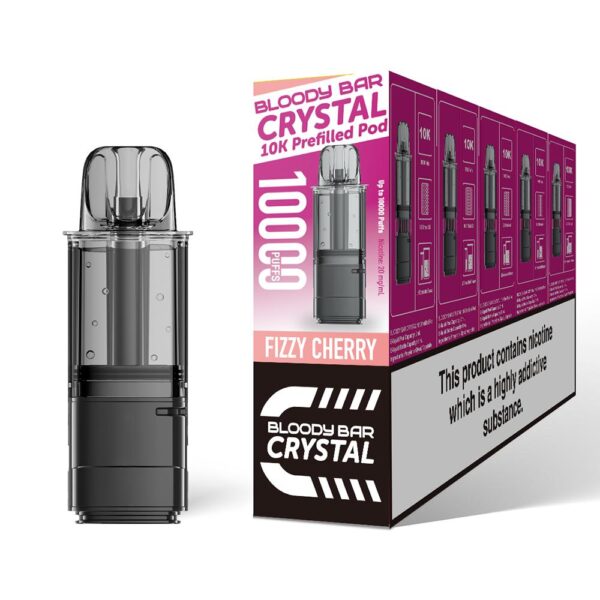 Fizzy Cherry - Bloody Bar Crystal 10K Vape Pod Replacements Prefilled Refills