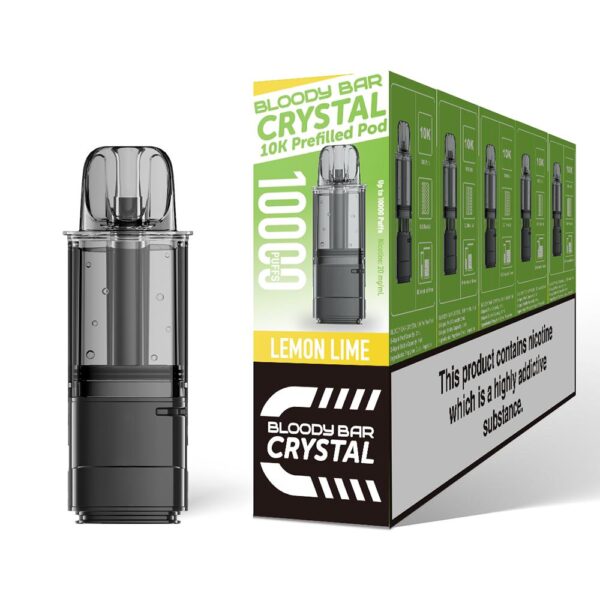 Lemon Lime - Bloody Bar Crystal 10K Vape Pod Replacements Prefilled Refills