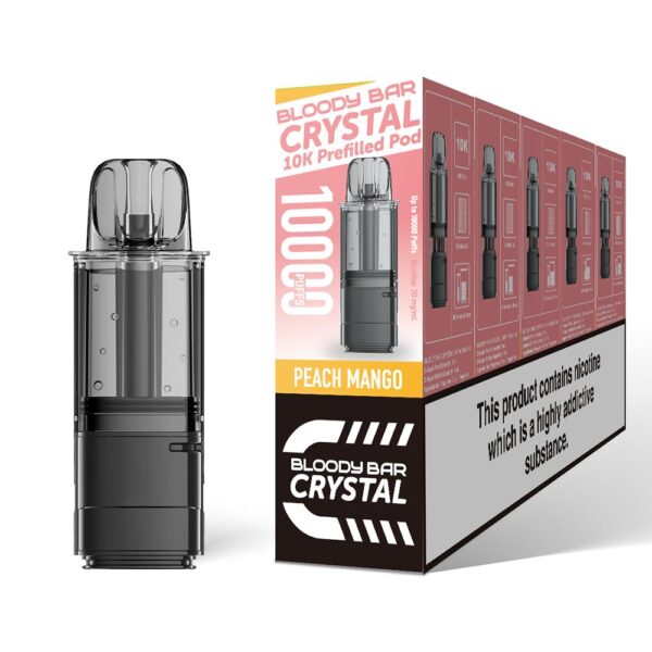 Peach Mango - Bloody Bar Crystal 10K Vape Pod Replacements Prefilled Refills