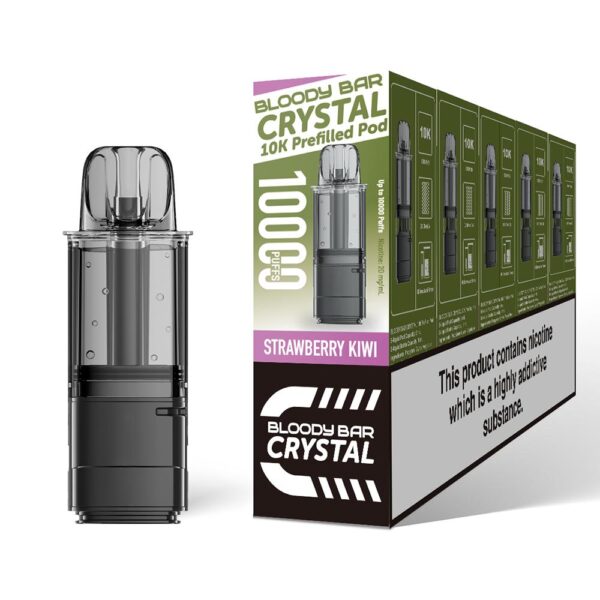 Strawberry Kiwi - Bloody Bar Crystal 10K Vape Pod Replacements Prefilled Refills