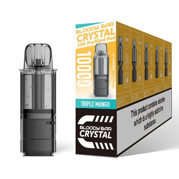 Triple Mango - Bloody Bar Crystal 10K Vape Pod Replacements Prefilled Refills