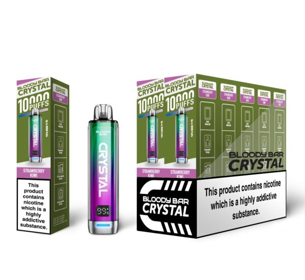 Strawberry Kiwi Bloody Bar Crystal 10K Vape Pod Kit UK Compliant