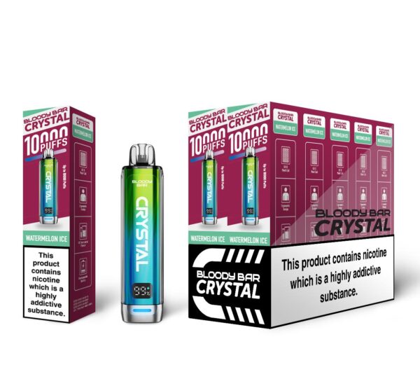 Watermelon Ice Bloody Bar Crystal 10K Vape Pod Kit UK Compliant