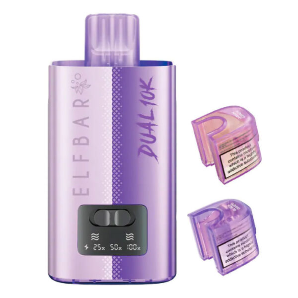 Grape Edition Flavour Elfbar Dual 10K Vape Pod Kit - Bulk 5 Pack