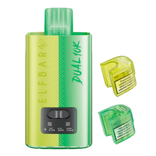 Green Edition Flavour Elfbar Dual 10K Vape Pod Kit - Bulk 5 Pack
