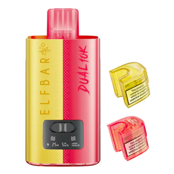 Raspberry Edition Flavour Elfbar Dual 10K Vape Pod Kit - Bulk 5 Pack