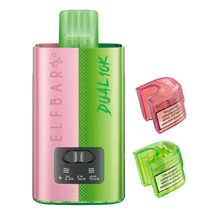 Watermelon Edition Flavour Elfbar Dual 10K Vape Pod Kit - Bulk 5 Pack