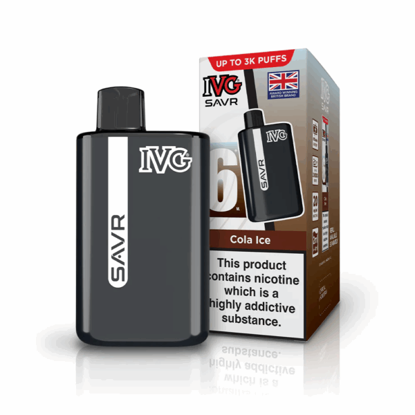 Cola Ice Flavour IVG Savr 3000 Vape Pod Kit UK Compliant - Bulk 5 Pack