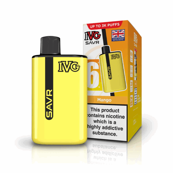 Mango Flavour IVG Savr 3000 Vape Pod Kit UK Compliant - Bulk 5 Pack