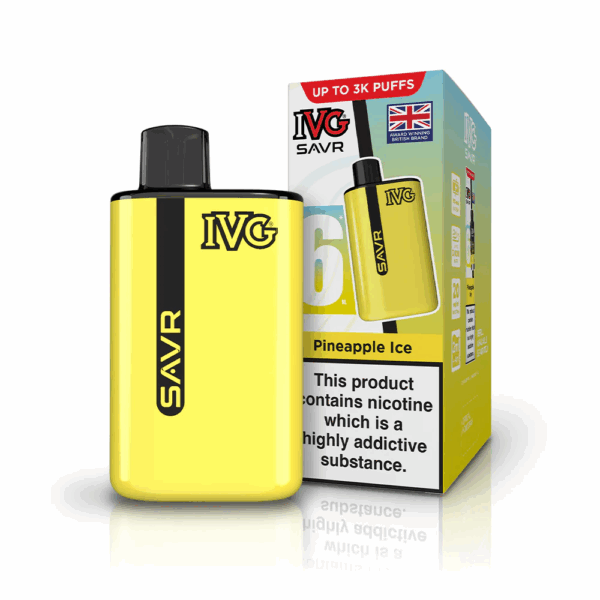 Pineapple Ice Flavour IVG Savr 3000 Vape Pod Kit UK Compliant - Bulk 5 Pack