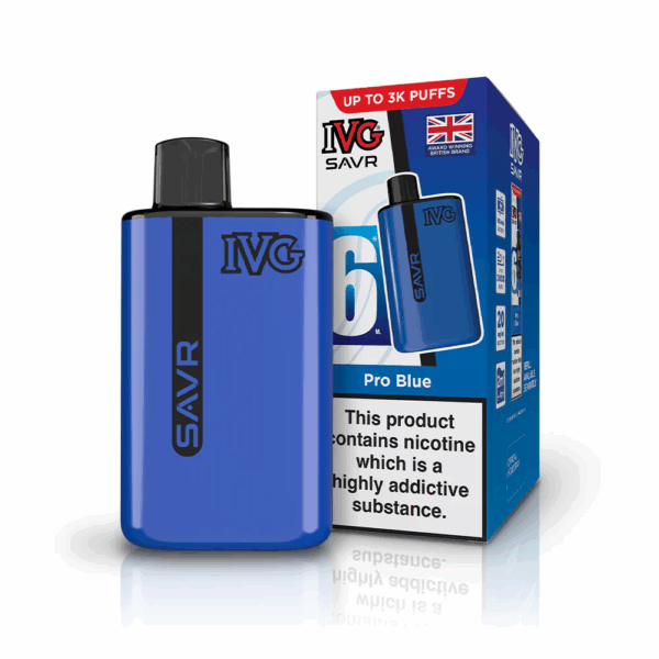 Blue Flavour IVG Savr 3000 Vape Pod Kit UK Compliant - Bulk 5 Pack