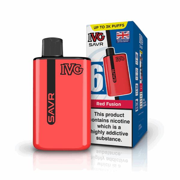 Red Fusion Flavour IVG Savr 3000 Vape Pod Kit UK Compliant - Bulk 5 Pack