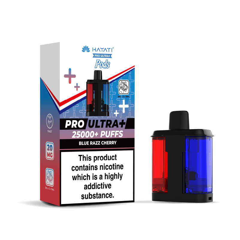 Hayati Pro Ultra 25K Refill Pod Replacements Blue Razz Cherry